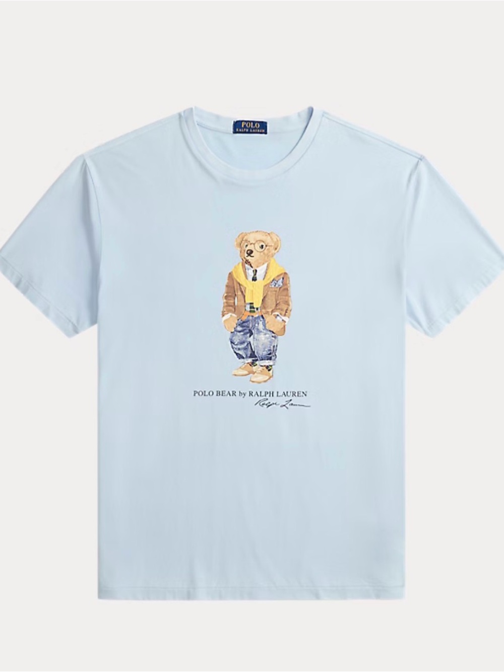 🆕Ralph Lauren Classic Fit Polo Hudson Valley Bear Jersey Tee in Southport Blue